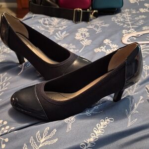 Classic Navy Blue 2.5 Inch Heel Pumps for Women